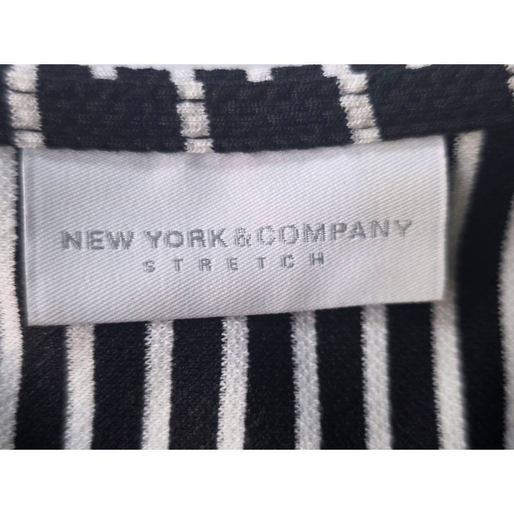 New York & Company Women's Striped Bell Sleeve Shift Dress Black White Xl - Picture 8 of 10